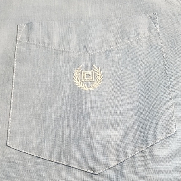 Chaps Blue Casual Button Down Shirt with Classic Style - Picture 3 of 12